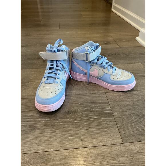 Nike Air Force 1 High Top Sneakers Womens US 6 Girls Pink Blue Tennis Shoe 36.5 - Picture 10 of 10